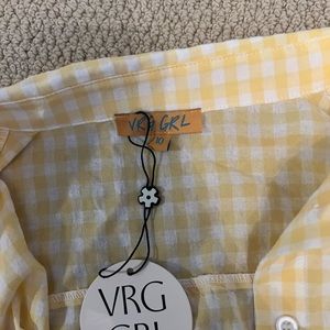Yellow gingham button up from VRG GRL